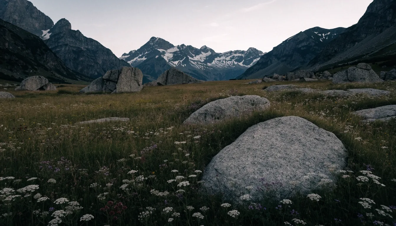 Cordillera cantábrica al atardecer, con la luz baja rozando las paredes de caliza